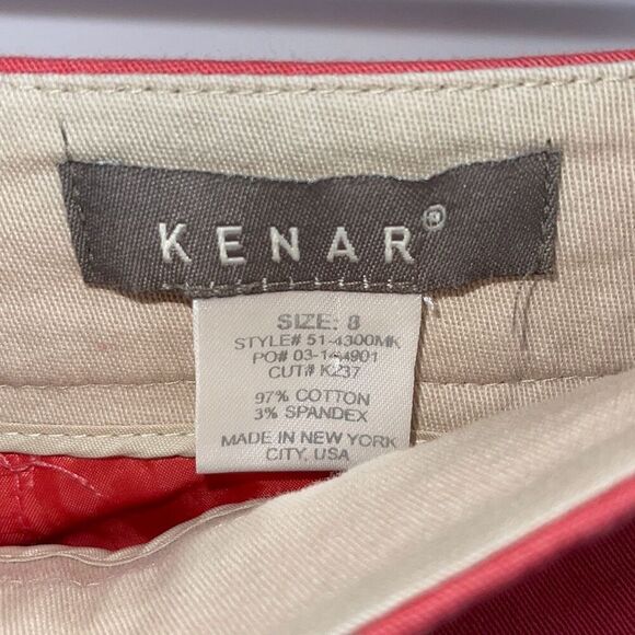 Kenar Womens Back Zip Side Slit Flat Front Stretch Pencil Skirt Coral Size 8 - Picture 5 of 7